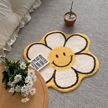 안단테아다지오 스마일 플라워 사계절 키즈 아이방 원형러그 물세탁 가능 60cm 120cm