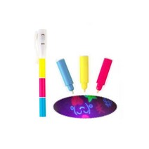 생일 파티 놀이 마술펜 페인팅 UV 야광펜 라이트, 3색펜