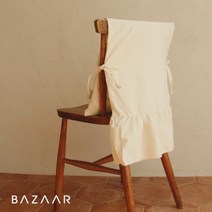 [바자르] 내추럴 광목 프릴 의자 등커버(40x80)1개, 색상:내추럴