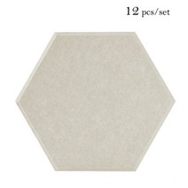Nikooo 음향 단열재 12 PCS 방음 벽 패널 홈 스튜디오 소음 데코 도어/침실 사운드 흡수 액세서리, 3-Light camel, Large hexagon, 1.0cm High density