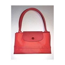 롱샴 르 플리아쥬 쇼핑 모델 디포즈 롱 핸들 토트 코랄 석류 숄더백 가벼운