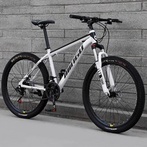 ( MTB 산악자전거 ) 24/26인치 27단 입문용 크로스컨트리 자전거, 26인치, 익스트림 에디션 - 화이트  블랙