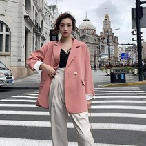승무원면접복 여자면접복장 아나운서자켓 [JPQF] 봄 가을 통근 폴리 에스터 복고풍 다