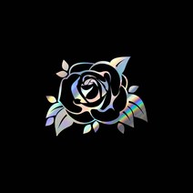 자동차포인트 00428 장미 꽃 튜닝스티커, L, 홀로그램