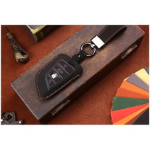 BMW X3 수제 스마트키 가죽케이스 4버튼 차량용악세사리 차키홀더 차키링, 블랙 브라운 BM-01 자유문구, 자유문구, 브루주아 BM-01