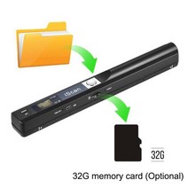 북스캐너 책 문서 양면 비파괴 휴대용 스캔 사진 소형 휴대용 iScan 스캐너 900DPI A4 책 LCD 디스플레이, 02 with 32G card