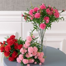 엔젤카네이션부쉬 40cm 조화 꽃 인테리어 장식 소품 어버이날 FAIAFT, 라이트핑크