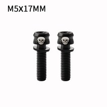 픽시 스템 Muqzi 자전거 나사 Mtb 줄기 티타늄 합금 M5 * 15 17 19 다리 전원 병 홀더 볼트 컬러 테이블 케, 15 2pcs M5-17 Black