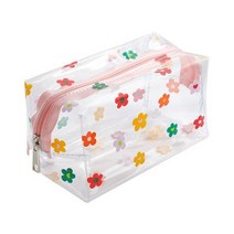 명품화장품파우치 투명파우치 생리대파우치 화장품가방 Kawaii 귀여운 투명 화장품 가방 대용량 휴대용 2022 새로운 인쇄 과일 하트 패턴 연필 케이스 메이크업 보관 가방