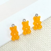 헤세드 하리보 투명컬러 고리형 펜던트 (1개), 오렌지