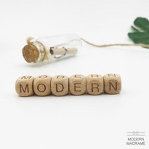 마크라메 만들기 재료 밤나무 알파벳 우드볼 비즈공예, 밤나무T