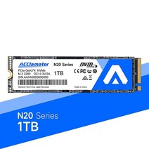 Acclamator 512GB SSD NVMe PCIe M.2 2280 내장 고성능 솔리드 스테이트 드라이브 읽기 2200MB/s N20, 1TB NVMe, N20-2500MB/s