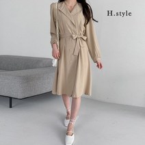 에이치스타일 OP 2112더블버튼카라벨트원피스 봄신상 OPS