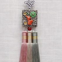 칠보산호 삼봉노리개-분홍