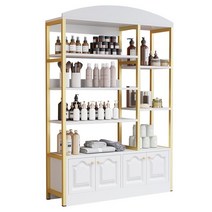 화장품 진열장 쇼케이스 정리함 네일아트 향수 디저트 단단한 디스플레이, A. 120cm 화이트 대리석 패턴+골드프레임