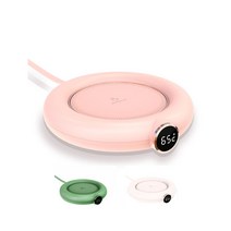 3단 온도조절 컵워머 머그워머 온열 컵 USB, 핑크