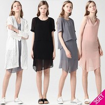 3SET [홈쇼핑방송/르오트] 아이스 쉬폰 원피스+블라우스+가디건 3종세트