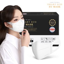 스마트에코 이유 성인용 화이트 50매 새부리형 국내생산 마스크, 1개, 50개입