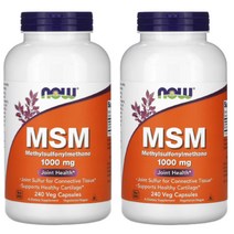 나우푸드 MSM Methylsulfonylmethane 1 000mg 베지 240정 2통, 1개, 기본