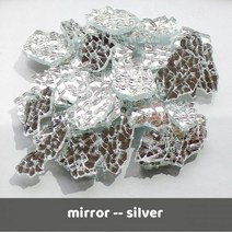 재료 취미 모자이크 공예 120g/4.23oz 다채로운 유리 조각 타일 반투명 거울 깨진 diy 아트 균열, 120g-4.23oz, mirror silver