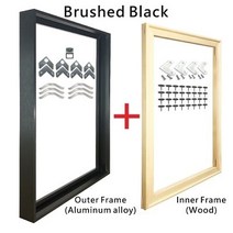 스페셜라이즈드 알레 스프린트 워터 이펙트 프레임 8색 대형 DIY 골드 메이트 그림 프레임 40x60 60x80, 01 Brushed Black_12 55x85cm, 1개
