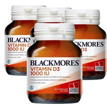 호주 블랙모어스 Blackmores Vitamin D3 비타민D3 1000IU 60캡슐, 4팩
