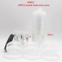 압축분무기 초고속 원예용 W-101 스프레이 건 어댑터 400cc 믹스 탱크 1.0/1.3/1.5/1.8mm 일본 품질 에어 H/O 빠른 컵 페인트 믹싱, 10pcs 400cc, 1개