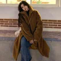 하프 램스울 코트 2021 뉴 가을겨울 빈티지 기모 모직 코트