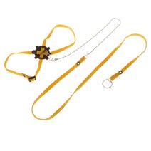 조절 가능한 가죽 leash 파충류 컬러 워크 리드 1.2m 작은 애완 동물 액세서리, 노란색