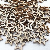 나무 공예 DIY 프로젝트 선물 태그 홈 장식에 대 한 50pcs 미완성 된 컷 아웃 스타 모양의 조각114566, 30mm 1.18inch
