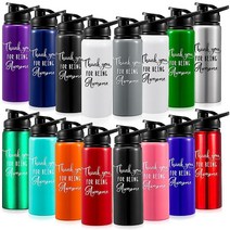 Pinkunn 감사 선물 알루미늄 물병 스포츠 스냅 뚜껑 포함 경량 누출 방지 병 워터 플라스크 체육관 캠핑 하이킹용 16개 멀티컬러 502.8ml(17), 20 oz, Multicolor