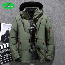 SHENGBO남성용 화이트 덕 다운 재킷 따뜻한 후드 두꺼운 푸퍼 재킷 코트 남성 캐주얼 오버 코트 남성 보온 겨울 파카003SBLH