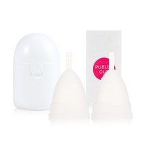 생리 컵 밸브형 밸브 생리컵 입문자용 식약처허가 월경컵 마개 오픈형, 2Pcs-1Cleaning-White, S