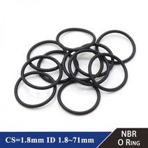 10/50Pcs NBR O 링 개스킷 두께 CS 1.8mm ID 1.8 71mm 니트릴 고무 라운드 형 부식 오일 저항 씰링 와셔 블랙, [75] ID 71mm OD 74.6mm, [02] 50Pcs, [01] CS 1.8mm