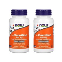 나우푸드 L-카르니틴 500mg 베지 캡슐 비건 글루텐 프리, 60정, 2개
