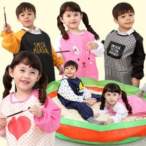 놀이가 즐거워지는 미술가운 전신 어린이미술용품 어린이미술가운 미술소품 귀여운미술가운 미술용품, 03.체크블랙-L