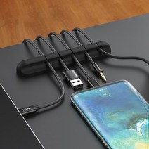 도매팜 1+1 케이블 홀더 5구 다용도 선정리 사무실 자동차 컴퓨터, 1개+1개, 블랙