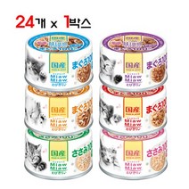 아이시아 먀우먀우 토비키리 60g 24개입 고양이캔, MT-6 치어+닭가슴살