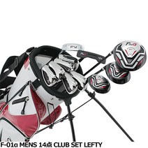 월드이글 F-01a 남성 왼손잡이용 골프채 풀세트 14개 세트 입문용 Lefty, 화이트 / 플렉스 R