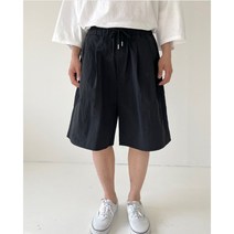 레어코드 스트릿감성 유니섹스 나일론 6부 와이드 버뮤다팬츠 반바지