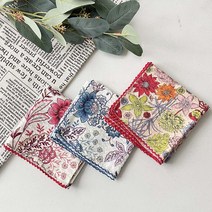 [미스블혹]빈티지 여성레이스 플라워 면 손수건 3세트
