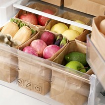 페이퍼 냉장고 정리함 정리 용기 방수 내유 코팅 3size [크라프트 각대 정리함 종이 포장 봉투 페이퍼백], 8호