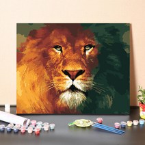 메벨로 DIY 명화 호랑이 고양이 숫자그리기세트 액자, 01.사자