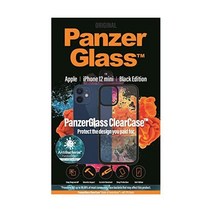 애플 아이폰 12 미니 251용 블랙 트림이 있는 PanzerGlass 투명 케이스 - 블랙
