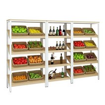 경사 평대 마트 선반 전시대 랙 과일진열대 매대 무인, 상세 페이지 참고, 4단 마트 평면 전시대 100x140x40