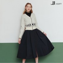 [JJ지고트(JJ JIGOTT)] (JJ지고트) 백 밴딩 턱 플레어 스커트 GN3P0SK3