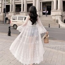 L.ONLINESHOP여성 레이스 가디건 롱 캐주얼 루즈핏 박스 기본 AG46 여성가디건 여성조끼 트위드가디건 니트가디건
