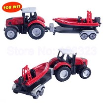 트랙터 장난감 농장 트랙터 트럭 트레일러 플라스틱 다이 캐스트 금속 차량 모델 트레일 프레임 캐리 비치 오토바이 비행기 빠른 보트 장난감, 05 Random Color-STP