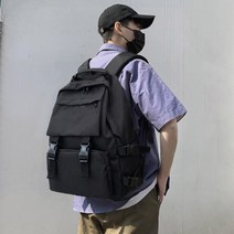 조앤 학생 데일리 캔버스 백팩 멀티 포켓 블랙 J72