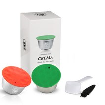 돌체 구스토 커피 캡슐 만들기 다회용 실리콘 커버 템퍼 포함, 1caps 1milk foam